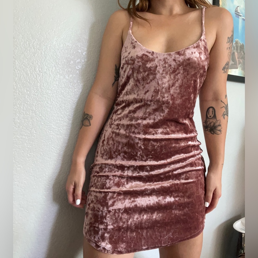 Crushed Velvet Mini Dress